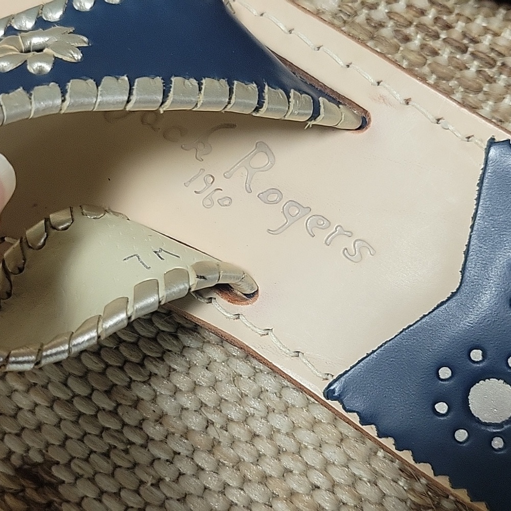 Jack Roger's Blue Leather Sandals New - Picture 3 of 3